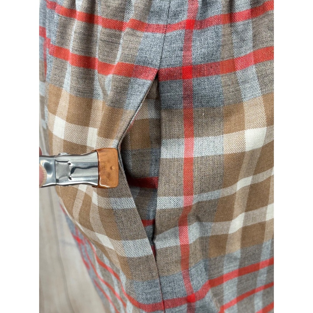 J. Crew Plaid Mini Skirt Size 4 Wool Blend Sidewalk Lined Pull On Elastic Waist - Picture 3 of 7